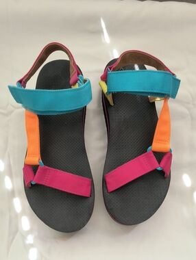 Wild Fable Colorblock Strappy Women's Sandals - Pink, Teal & Orange